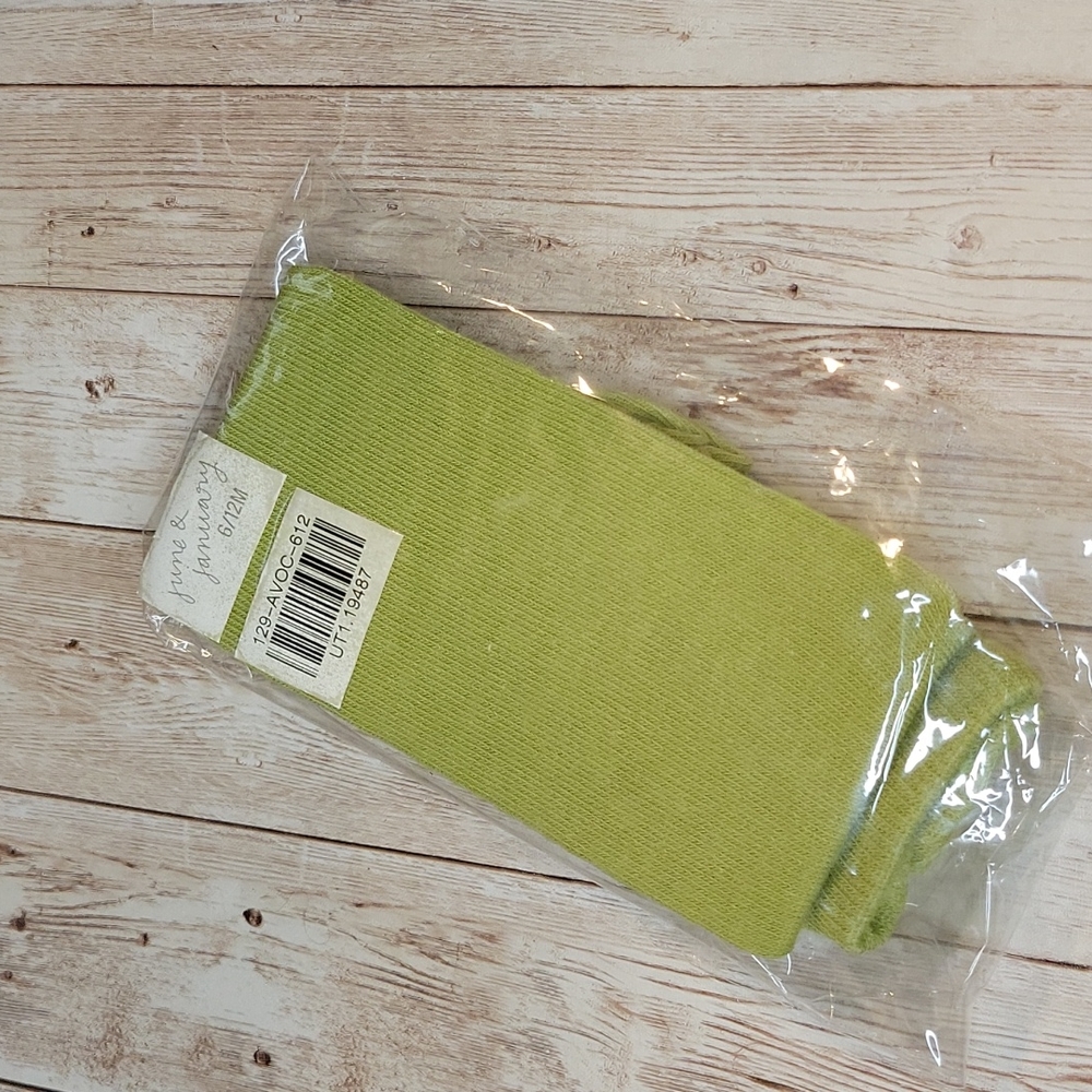 June and January Avocado Green Tights, 6-12m